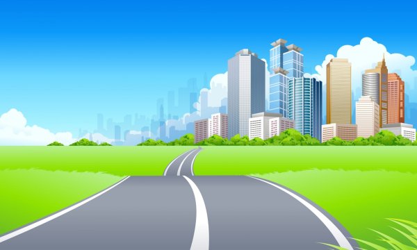 Город дорога вектор