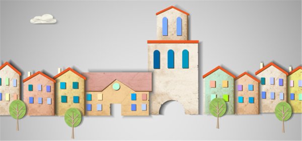 Городские дома на прозрачном фоне