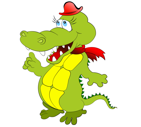 Крокодил на прозрачном фоне