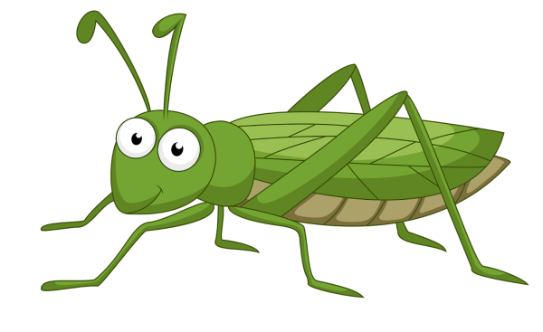 Кузнечик для детей на прозрачном фоне