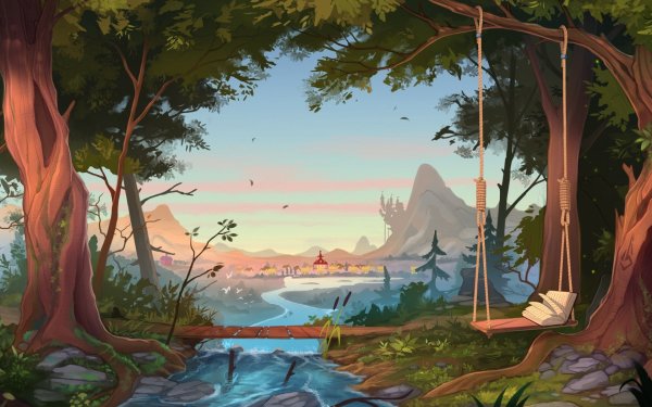 Природа в мультяшном стиле