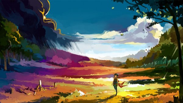 Пейзаж в стиле аниме
