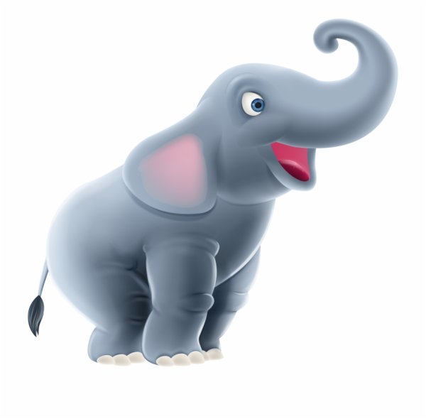 Слоненок на белом фоне