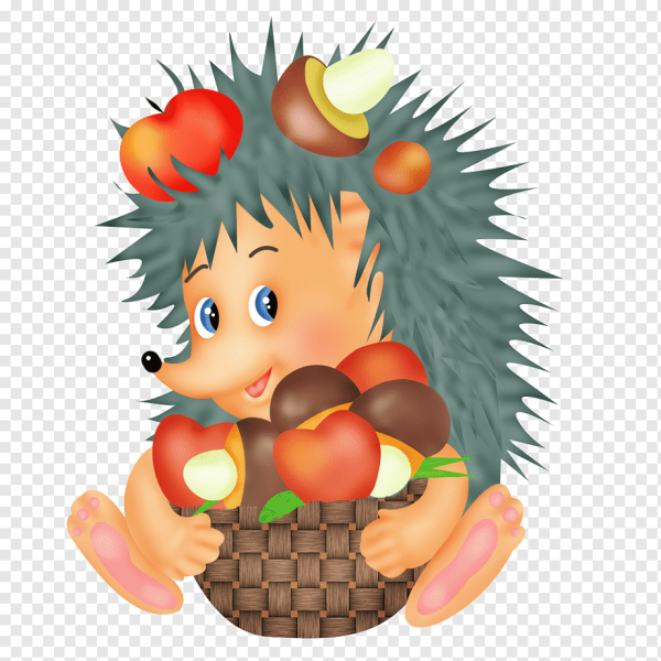 Ежик на прозрачном фоне