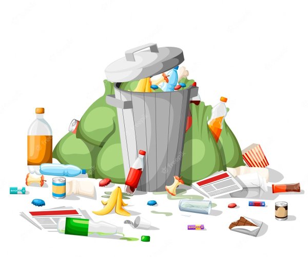 Мусор на белом фоне
