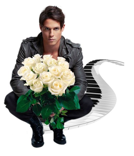 Шикарный мужчина с цветами