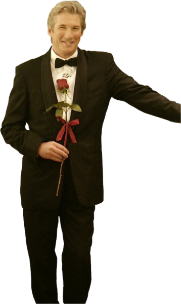 Ричард Гир с розой в полный рост