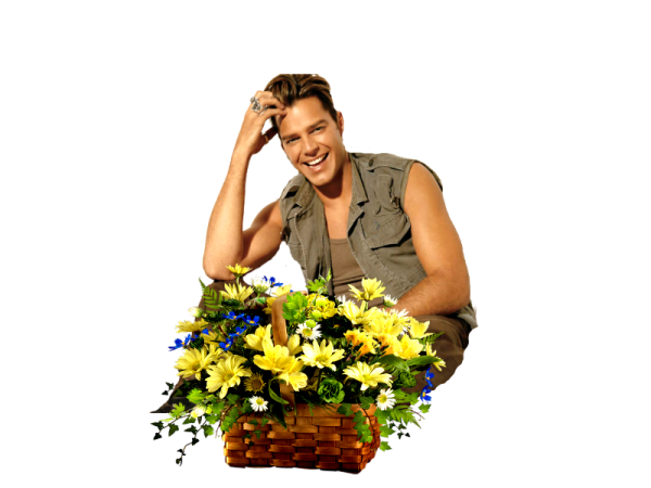 Мужчина дарит цветы женщине