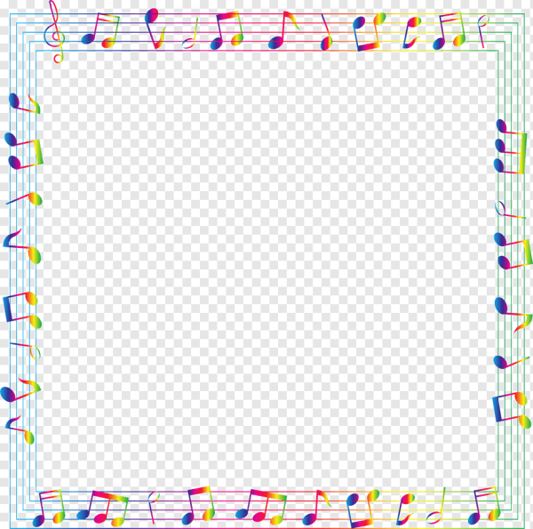 Рамка музыкальная на прозрачном фоне