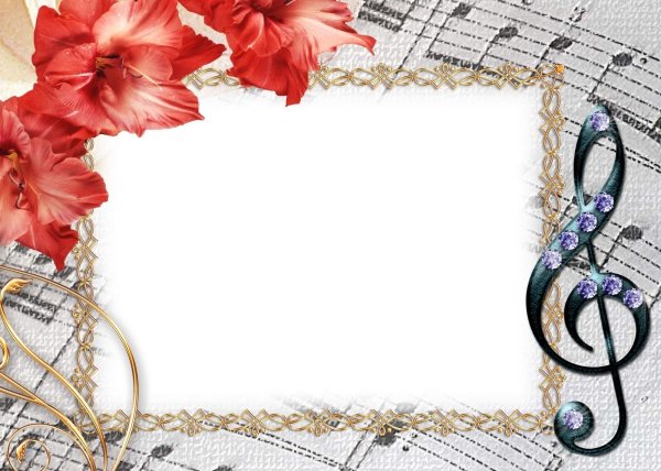 Рамка музыкальная на прозрачном фоне