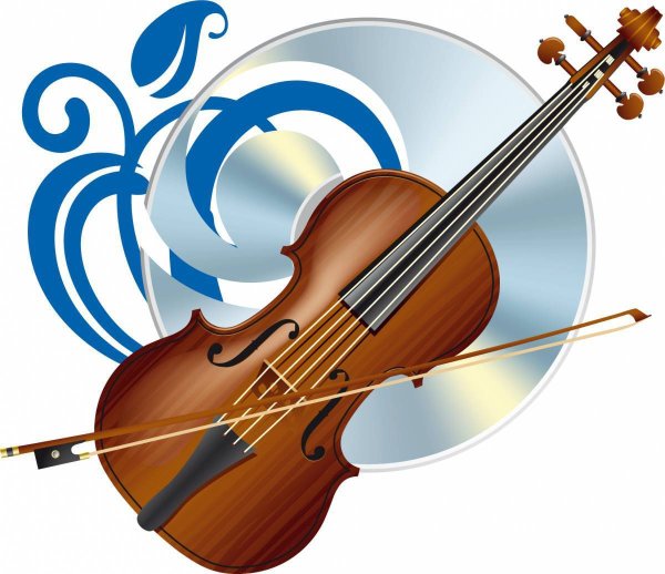 Скрипка на прозрачном фоне