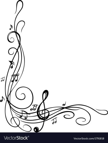 Рамка скрипичный ключ и Ноты