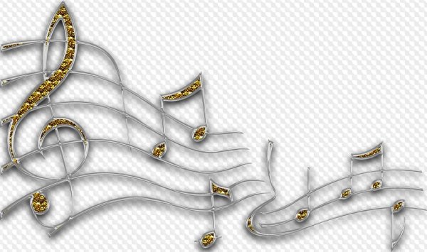 Рамка музыкальная на прозрачном фоне