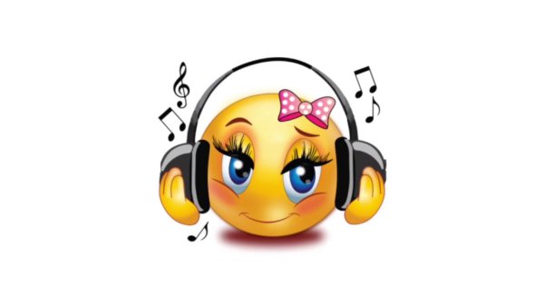 Смайлик с наушниками