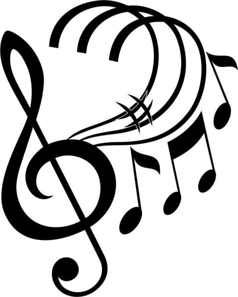 Скрипичный ключ и нотки