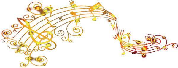 Музыкальный орнамент на прозрачном фоне