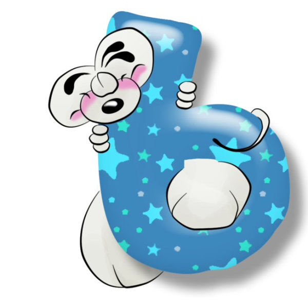 Буква ь мультяшная