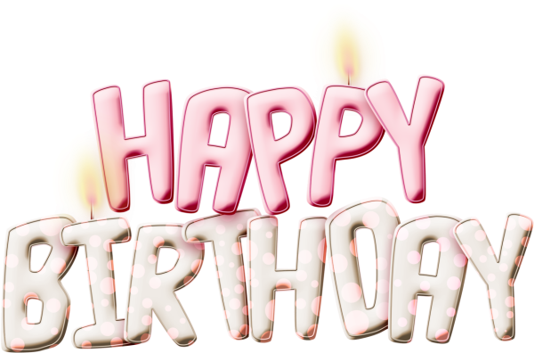 Надпись Happy Birthday на прозрачном фоне