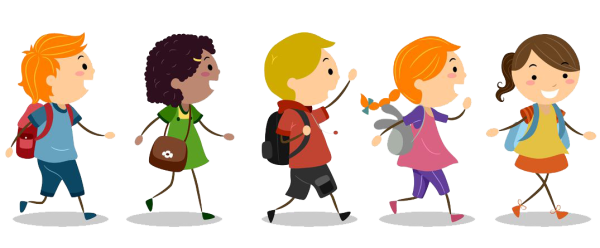 Дети бегут в школу вектор