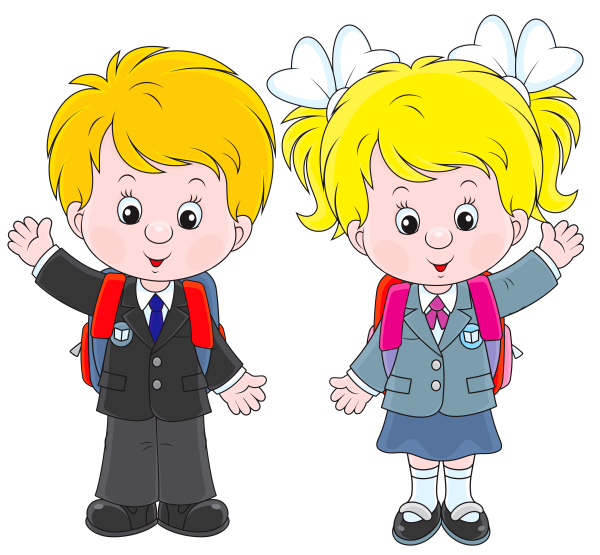 Мультяшные дети школьники