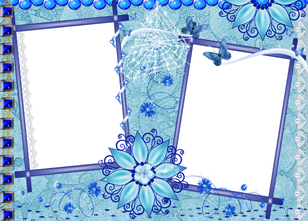 Голубая рамка для фотошопа