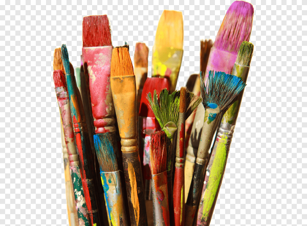 Краски с кисточкой