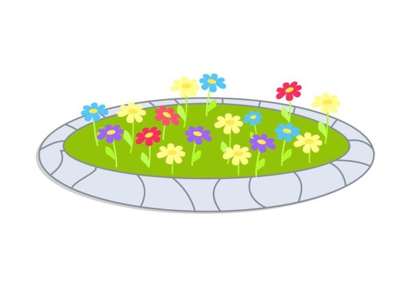 Клумба с цветами для детей