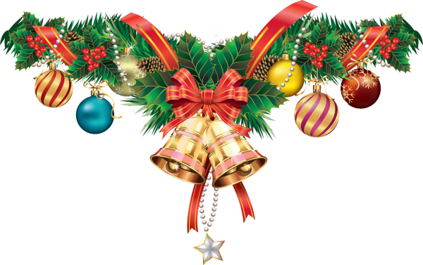 Новогодние украшения на прозрачном фоне