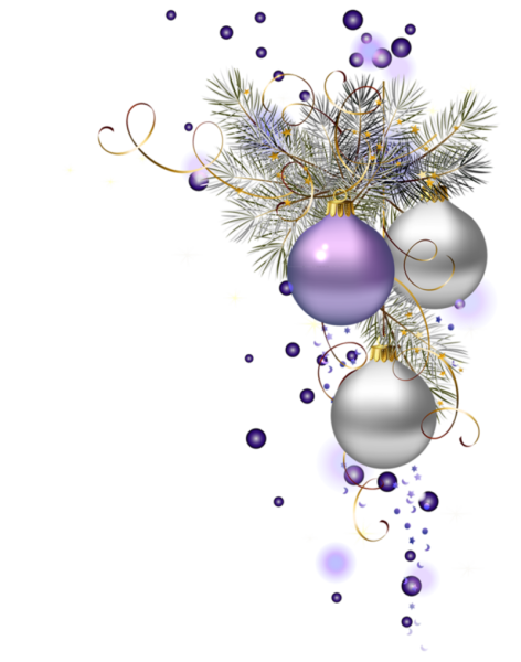 Новогодние элементы на прозрачном фоне