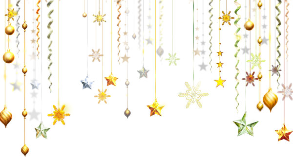 Новогодняя гирлянда на прозрачном фоне