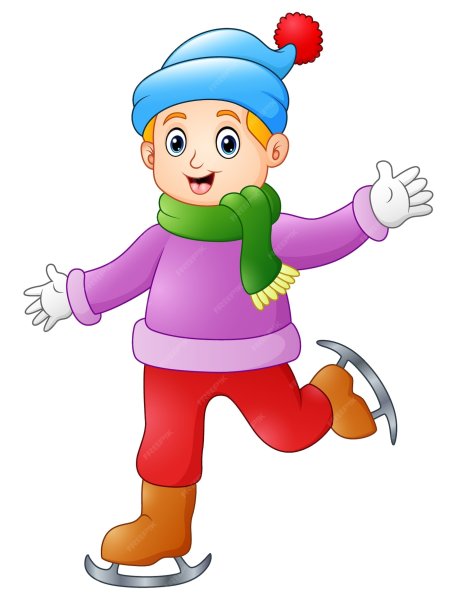 Мальчик катается на коньках для детей