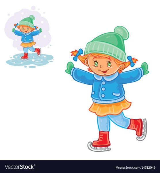 Девочка катается на коньках для детей