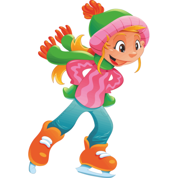 Мультяшные девочки на коньках