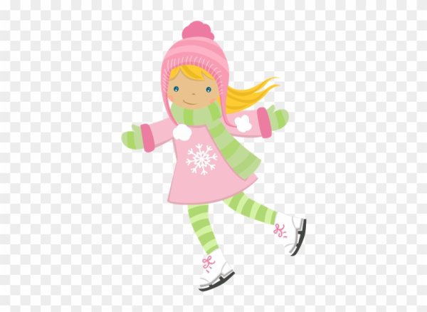 Мультяшная девочка на коньках