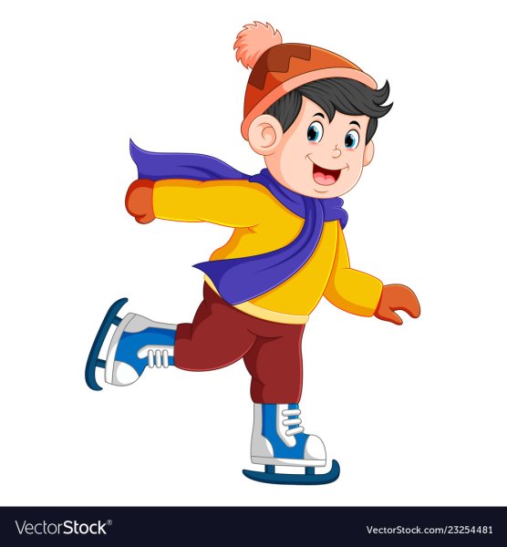 Дети на коньках вектор