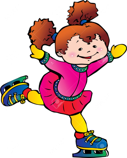 Мальчик на коньках на прозрачном фоне