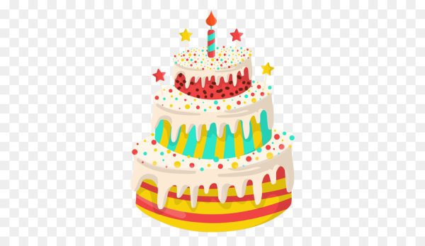 Тортик на 1 год на прозрачном фоне