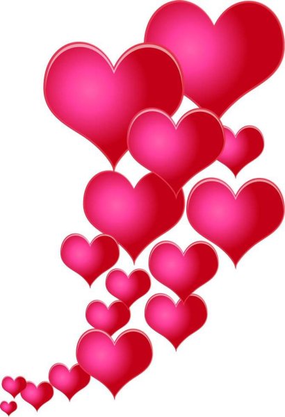 Сердечки на прозрачном фоне