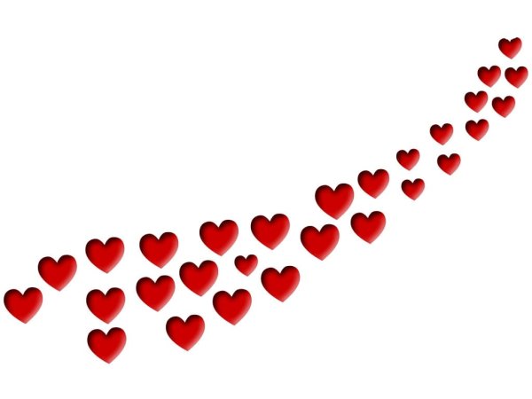 Сердечки на прозрачном фоне