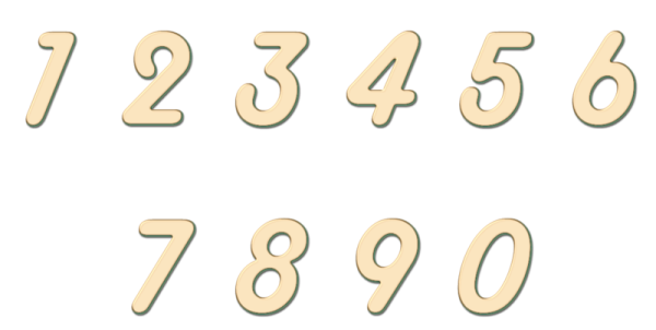 Цифры на прозрачном фоне