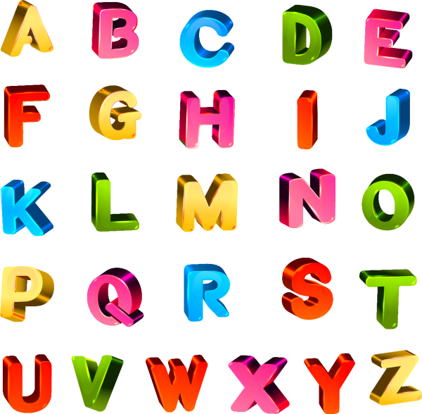 Красивые объемные буквы алфавита