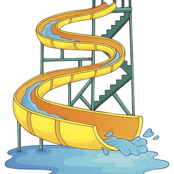 Аквапарк горки белый фон