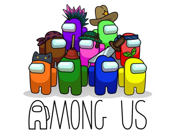 Амонг АС логотип на белом фоне