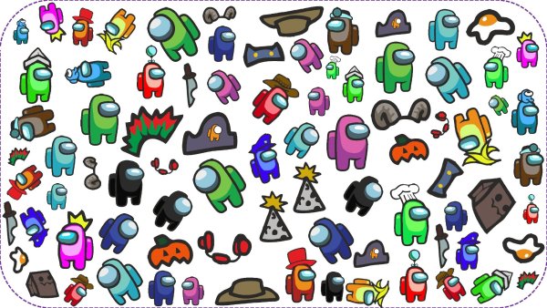 Among us на зеленом фоне