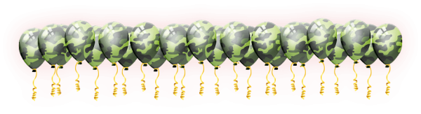 Шары камуфляж на прозрачном фоне