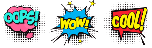 Надпись вау в стиле поп арт