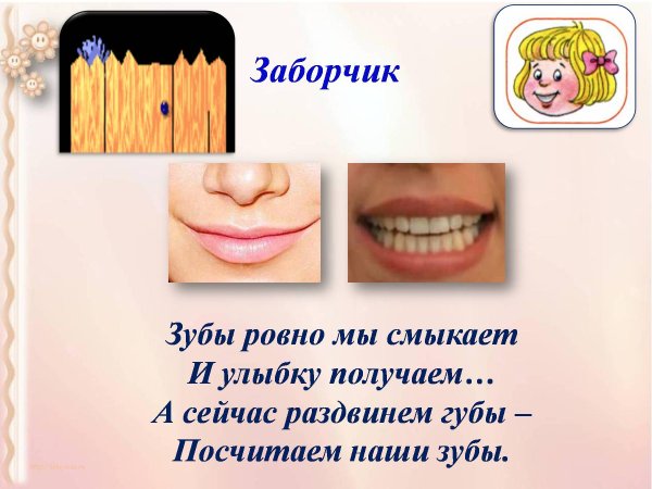 Упражнение заборчик артикуляционная гимнастика
