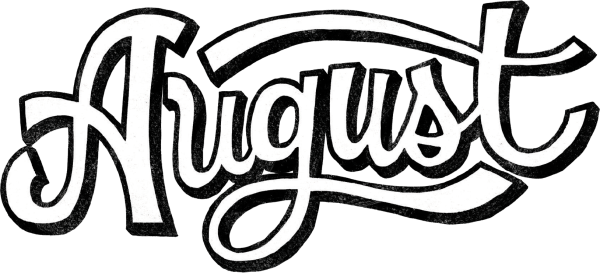 August надпись на прозрачном фоне