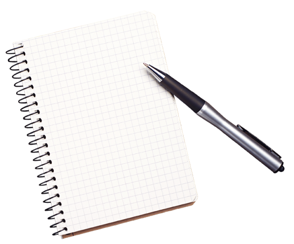 Блокнот на белом фоне