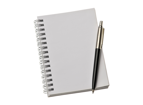 Блокнот ручка сверху